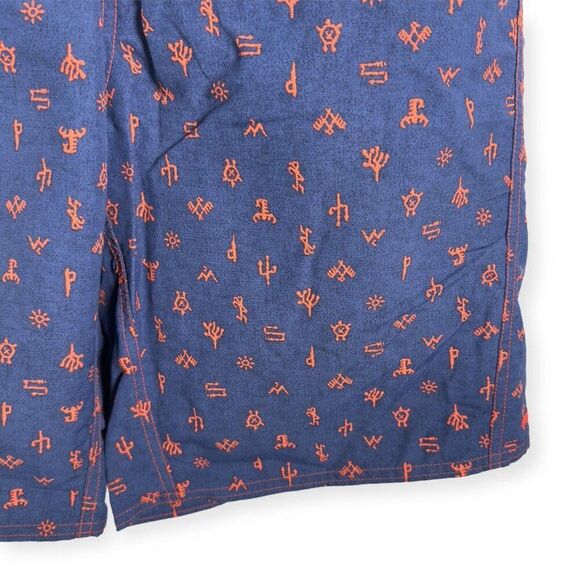 Patagonia Men's Shorts Wavefarer Printed Swim Trunks Size 34 Blue Orange - Picture 7 of 9
